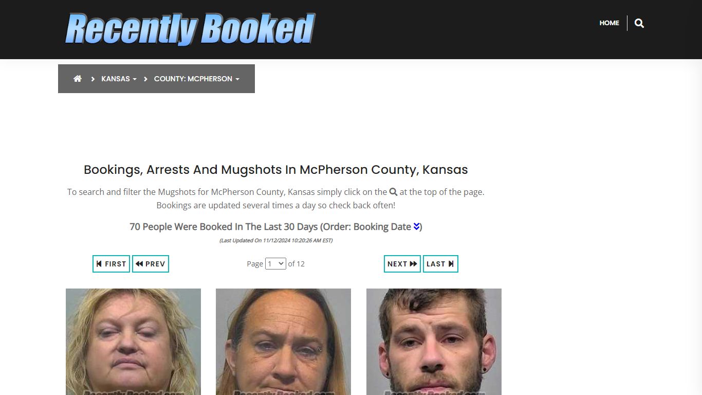 Bookings, Arrests and Mugshots in McPherson County, Kansas