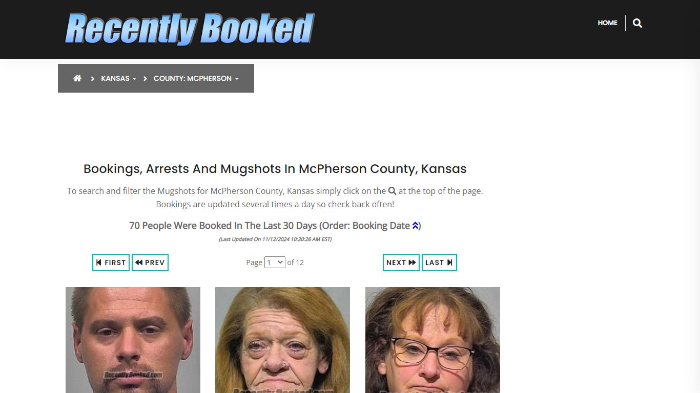 Bookings, Arrests and Mugshots in McPherson County, Kansas